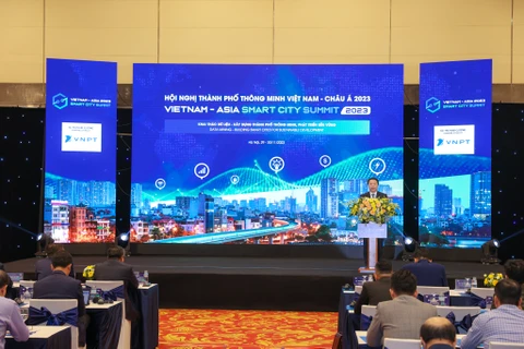 Toàn cảnh Hội nghị Thành phố thông minh Việt Nam – Châu Á 2023. (Ảnh: Minh Sơn/Vietnam+)