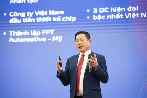Ông Trương Gia Bình, Chủ tịch Hội đồng quản trị FPT chia sẻ về mục tiêu của tập đoàn trong năm 2024. (Ảnh: FPT)