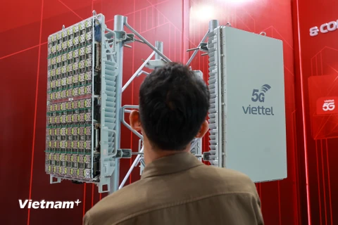 Trạm phát sóng 5G Viettel. (Ảnh: Minh Sơn/Vietnam+)