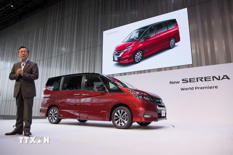 Mẫu ô tô của hãng Nissan được giới thiệu tại Yokohama, Nhật Bản ngày 13/7. (Nguồn: EPA/TTXVN)