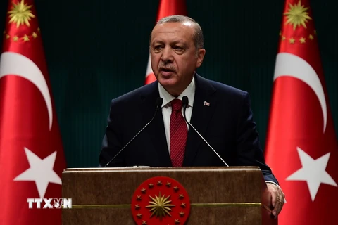 Tổng thống Thổ Nhĩ Kỳ Tayyip Erdogan. (Nguồn: THX/TTXVN)