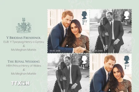 Royal Mail ra mắt bộ tem đặc biệt chào mừng đám cưới Hoàng gia Anh. (Nguồn: CollectGBStamps)