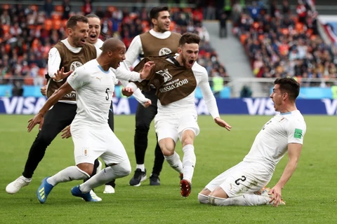 Uruguay đã có chiến thắng may mắn trước Ai Cập. (Nguồn: THX/TTXVN)