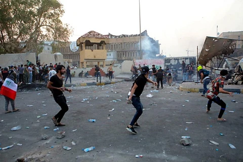 Biểu tình đang leo thang tại thành phố Basra. (Nguồn: The Register-Herald)