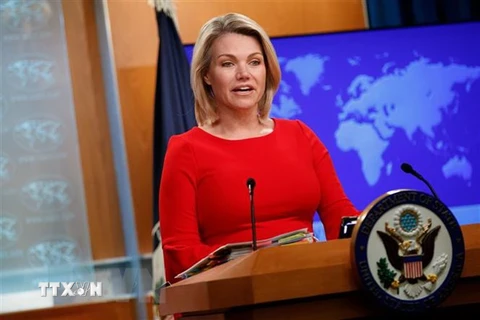 Người phát ngôn Bộ Ngoại giao Mỹ Heather Nauert. (Ảnh: THX/TTXVN)