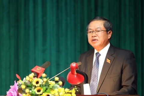 Đại tướng Đỗ Bá Tỵ, Ủy viên Trung ương Đảng, Phó Chủ tịch Quốc hội phát biểu. (Nguồn: Phan Tuấn Anh/TTXVN)