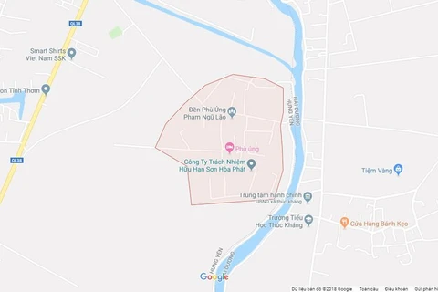 Xã Phù Ủng, nơi xảy ra vụ trọng án (ảnh Google map).