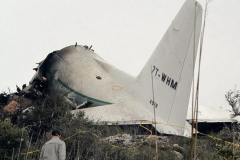 Hiện trường vụ tai nạn máy bay ở Algeria. (Nguồn: Kenya Broadcasting Corporation)