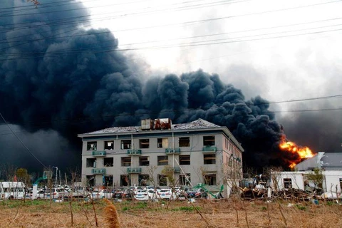 Vụ cháy nhà máy ở Trung Quốc. (Nguồn: ABC)