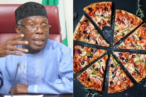 Bộ trưởng Nông nghiệp Nigeria Audu Ogbeh tiết lộ nhiều người dân đặt hàng bánh pizza từ khoảng cách gần 6.500km. (Nguồn: KOKO TV Nigeria)