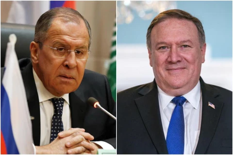 Ngoại trưởng Nga Sergei Lavrov (trái) và người đồng cấp Mỹ Mike Pompeo. (Nguồn: The Straits Times)