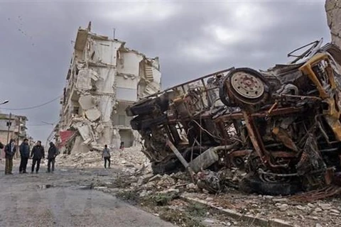 Hiện trường một vụ tấn công ở Syria. (Nguồn: AFP/TTXVN)