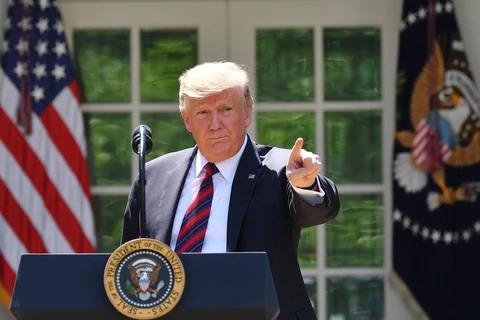 Tổng thống Mỹ Donald Trump phát biểu tại Washington, DC ngày 16/5/2019. (Ảnh: AFP/TTXVN)
