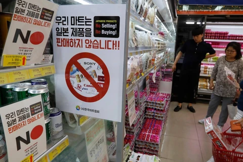 Phong trào phản đối hàng tiêu dùng Nhật Bản tại Hàn Quốc. (Nguồn: Nikkei Asian Review)