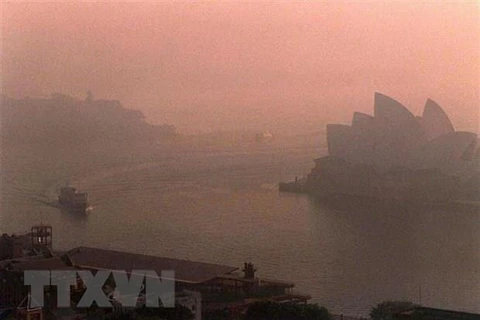 Khói mù ô nhiễm bao phủ Sydney, Australia. (Nguồn: AFP/TTXVN)