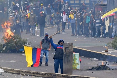 Biểu tình tại Ecuador. (Nguồn: Al Jazeera)