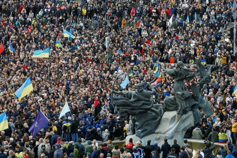 Người biểu tình tại Ukraine. (Nguồn: Atlantic Council)