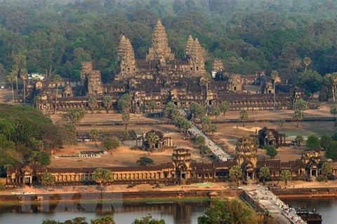 Quang cảnh khu đền Angkor Wat ở tỉnh Siem Reap, cách thủ đô Phnom Penh của Campuchia 314km về phía Tây Bắc. (Nguồn: AFP/TTXVN)
