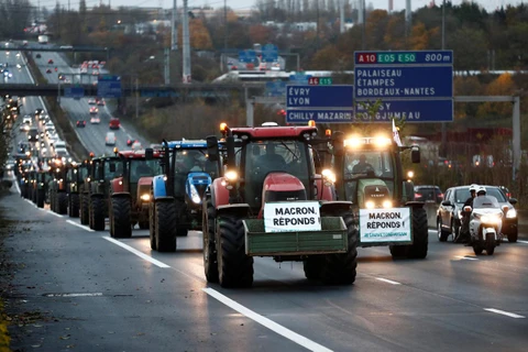 Nông dân Pháp ra đường biểu tình. (Nguồn: Reuters)