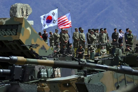 Quân đội Mỹ và Hàn Quốc trong một cuộc tập trận chung. (Nguồn: Bangkok Post)
