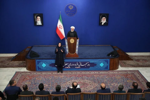 Tổng thống Iran Hassan Rouhani phát biểu. (Nguồn: Tehran Times)