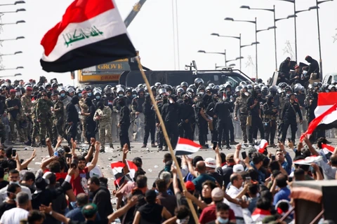 Biểu tình tại Iraq. (Nguồn: Al Jazeera)