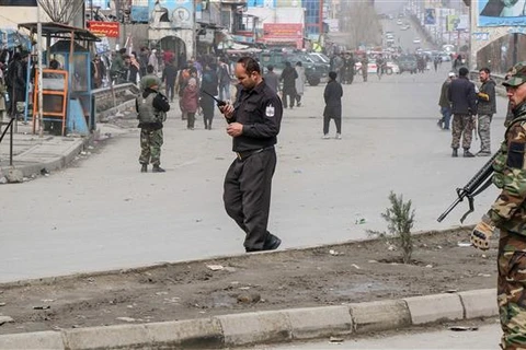 Lực lượng an ninh Afghanistan tại hiện trường. (Ảnh: PressTV)