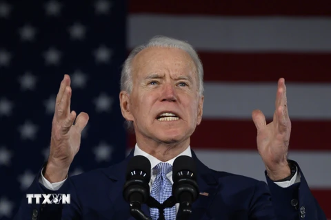 Cựu Phó Tổng thống Joe Biden trong chiến dịch vận động tranh cử tại Columbia, South Carolina, Mỹ, ngày 29/2/2020. (Ảnh: AFP/ TTXVN)