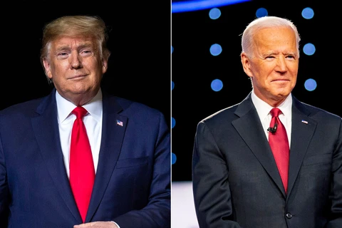 Ứng cử viên J.Biden (phải) đang gia tăng cách biệt với Tổng thống Donald Trump trong các cuộc thăm dò dư luận. (Ảnh: USA Today)