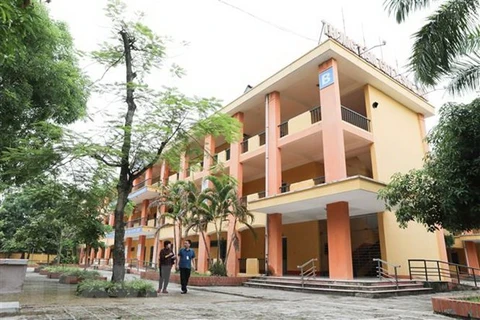 Các phòng thi tại điểm thi Trung tâm Giáo dục nghề nghiệp-Giáo dục thường xuyên huyện Sóc Sơn, Hà Nội. (Ảnh: Thanh Tùng/TTXVN)