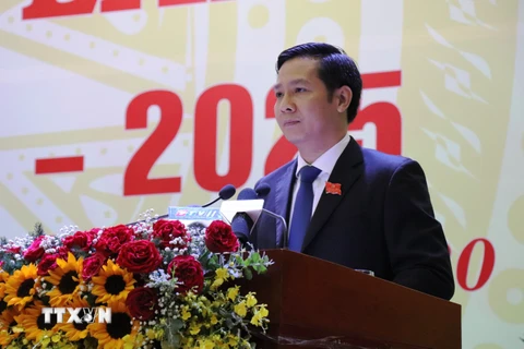 Đồng chí Nguyễn Thành Tâm tái đắc cử Bí thư Tỉnh ủy Tây Ninh khóa XI, nhiệm kỳ 2020-2025. (Ảnh: Lê Đức Hoảnh/TTXVN)