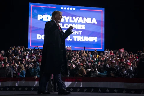 Tổng thống Mỹ Donald Trump vận động tranh cử tại bang Pennsylvania. (Ảnh: Politico)