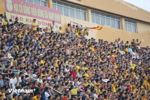 Sân Thiên Trường mở cửa đón khán giả tới theo dõi trận Nam Định-Hoàng Anh Gia Lai ngày 23/5 tới. (Ảnh: Nguyên An/Vietnam+)