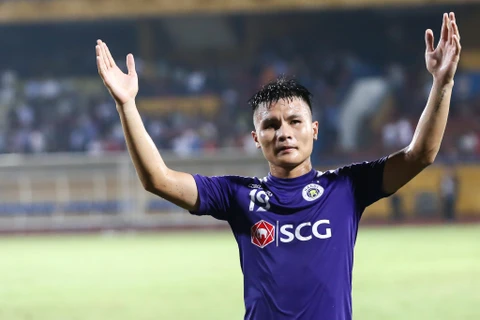 Quang Hải tỏ ra bình thản dù vừa có màn trình diễn tốt giúp Hà Nội FC thắng lợi ở lượt đi bán kết liên khu vực AFC Cup 2019. (Ảnh: Nguyên An/Vietnam+)
