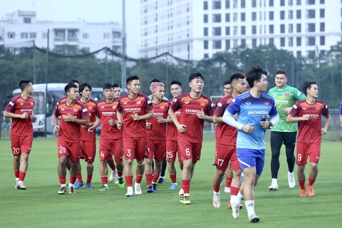 Đội tuyển Việt Nam bắt đầu tập luyện từ ngày 27/8 tới 31/8 tại Hà Nội trước khi sang Thái Lan chuẩn bị cho trận đấu ngày 5/9. (Ảnh: Nguyên An)