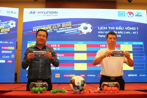Giải bóng đá 7 người vô địch toàn quốc Hyundai Cup 2019 By TC Motor (VPL-S1) chính thức ra mắt sáng 26/9 tại Hà Nội. (Ảnh: Hải Đăng)