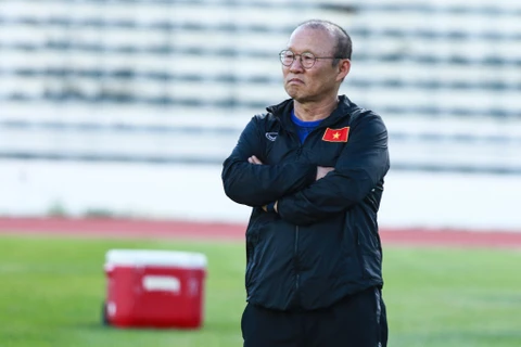 Huấn luyện viên Park Hang-seo chỉ đạo U22 Việt Nam từ xa bởi bận cùng tuyển quốc gia tham dự vòng loại World Cup 2022 tại Indonesia. (Ảnh: Nguyên An)