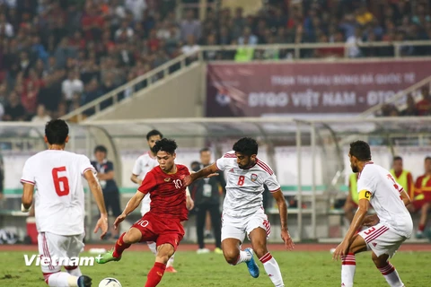 Tuyển Việt Nam sẽ đối đầu UAE vào ngày 15/6. (Ảnh: Hiển Nguyễn/Vietnam+) 