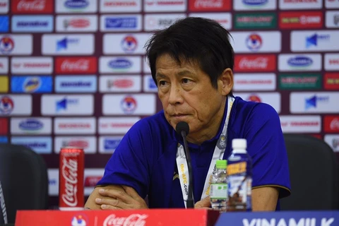 Huấn luyện viên Akira Nishino đánh giá cao bóng đá Việt Nam và thừa nhập áp lực ở trận đấu tới tại Mỹ Đình. (Ảnh: Nguyên An/Vietnam+)