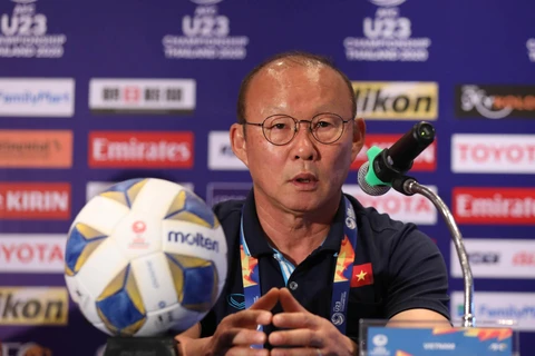 Huấn luyện viên Park Hang-seo tỏ ra không bận tâm tới nhiều lời bình luận, nhận xét về bản thân. (Ảnh: Nguyên An/Vietnam+)