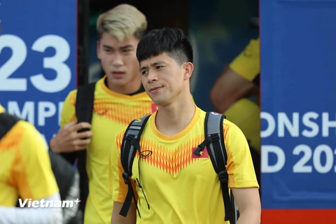 Đình Trọng chỉ mới bình phục chấn thương nên nhiều khả năng không thi đấu ở những trận đầu tiên của vòng chung kết U23 châu Á 2020. (Ảnh: Vietnam+)