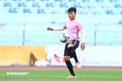 Quang Hải trở lại là cứu cánh không thể tốt hơn cho Hà Nội FC trong cơn khủng hoảng đội hình. (Ảnh: Nguyên An/Vietnam+) 