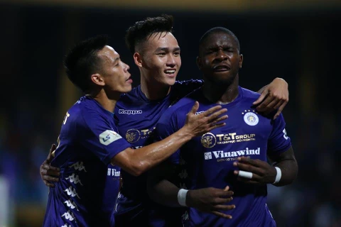 Hà Nội FC cắt đứt chuỗi 3 trận không thắng nhờ đánh bại Hải Phòng. (Ảnh: Phúc Tá/Vietnam+)