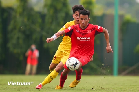 U22 Việt Nam sẽ được thi đấu với nhiều đàn anh ở đội tuyển Việt Nam khi đá giao hữu với Viettel. (Ảnh: Phúc Tá/Vietnam+)