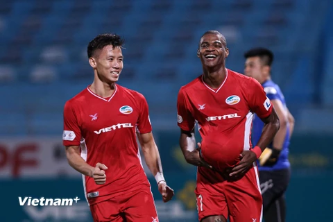 Viettel trở lại ngôi đầu bảng V-League 2020 với 34 điểm sau vòng 4 giai đoạn hai. (Ảnh: Hiển Nguyễn/Vietnam+) 