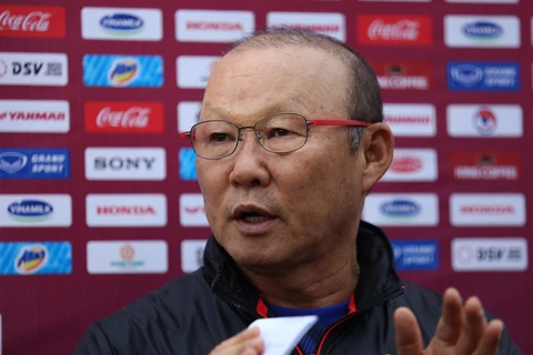 Huấn luyện viên Park Hang-seo muốn tận dụng đợt tập trung U22 Việt Nam để làm nền móng cho đội tuyển quốc gia. (Ảnh: Hiển Nguyễn/Vietnam+) 