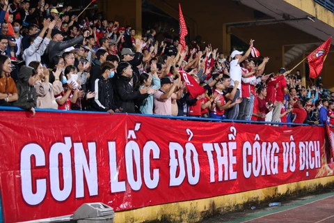 Trận đấu Viettel-Bình Dương và Hải Phòng-Hà Nội ở vòng 3 V-League 2021 sẽ không mở cửa đón khán giả, (Ảnh: Hiển Nguyễn/Vietnam+)