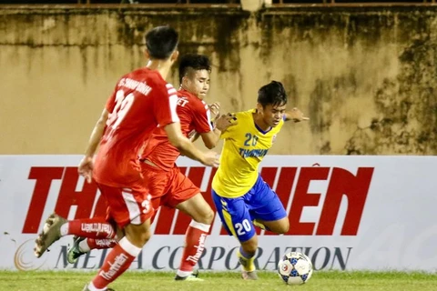 U21 Viettel đối đầu U21 Sông Lam Nghệ An ở chung kết U21 Quốc gia 2020 ngày 19/12 tại Nha Trang. (Ảnh: VFF) 