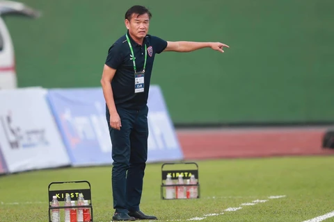 Huấn luyện viên Phan Thanh Hùng bước đầu thành công với Becamex Bình Dương. (Ảnh: FB CLB) 