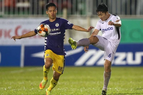 Hoàng Anh Gia Lai thua Hà NộI FC ở cả hai lần đối đầu vào mùa giải trước. (Ảnh: VPF) 
